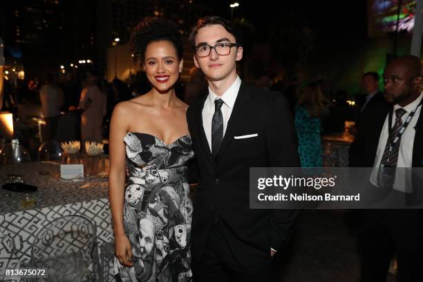 Actors Nathalie Emmanuel and Isaac Hempstead attend the Premiere of HBO's "Game Of Thrones" Season 7 after party at Walt Disney Concert Hall on July...