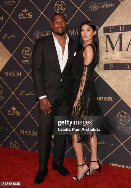 Pro Football Player Larry English and Reality TV Personality Nicole Williams attend the 2017 MAXIM Hot 100 Party at The Hollywood Palladium on June...