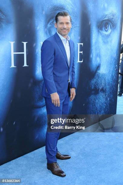 Actor Nikolaj Coster-Waldau attends the Premiere of HBO's 'Game Of Thrones' Season 7 at Walt Disney Concert Hall on July 12, 2017 in Los Angeles,...