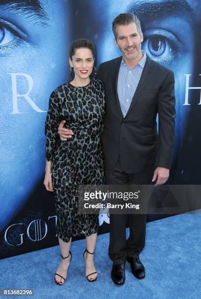 Actress Amanda Peet and husband Creator/executive producer David Benioff attend the Premiere of HBO's 'Game Of Thrones' Season 7 at Walt Disney...
