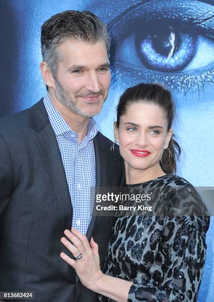 Creator/executive producer David Benioff and actress Amanda Peet attend the Premiere of HBO's 'Game Of Thrones' Season 7 at Walt Disney Concert Hall...