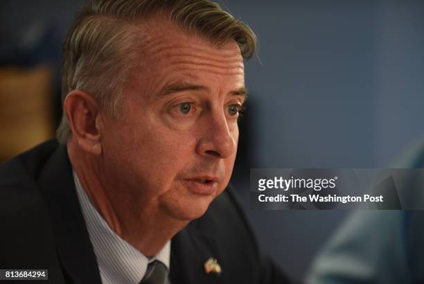 Republican candidate for governor Ed Gillespie announces his policy initiative during Loudoun Kitchen Table Conversation in Sterling, VA, March 16,...