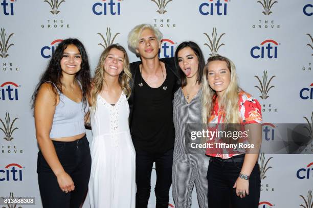 Spencer Ludwig poses with The Aces at The Grove's Summer Concert Series Presented by Citi at The Grove on July 12, 2017 in Los Angeles, California.