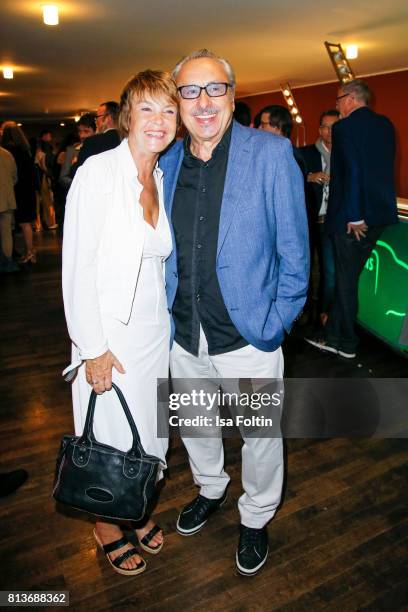 German actress Katrin Sass and German actor Wolfgang Stumph during the summer party 2017 of the German Producers Alliance on July 12, 2017 in Berlin,...