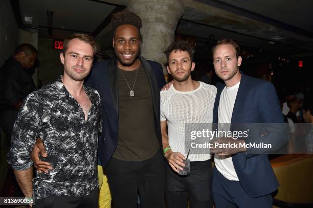 Lukas Trzevinski, Khahlil Louisy, Talun Zeitoun and Frederik Sthambra attend the Parke & Ronen 20th Anniversary after party at The Gilded Lily on...