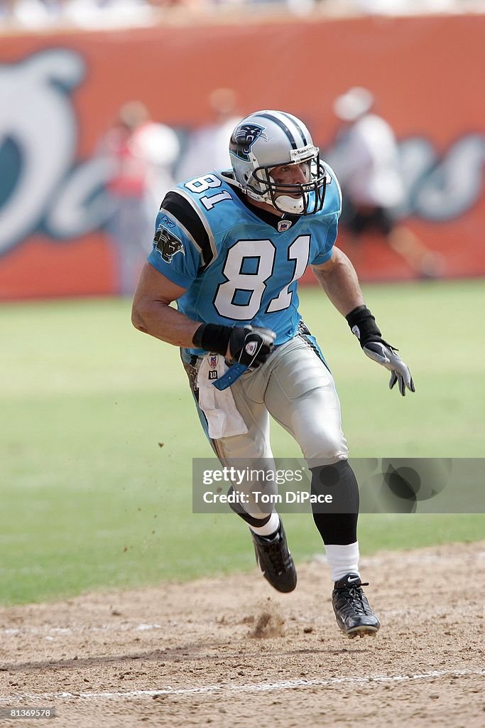 Ricky Proeh Carolina Panthers Ricky Proehl in action vs Miami Dolphins, Miami, FL ...