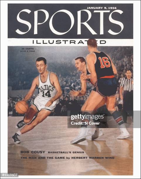 January 9, 1956 Sports Illustrated via Getty Images Cover, Basketball: Boston Celtics Bob Cousy in action vs Fort Wayne Pistons, Boston, MA