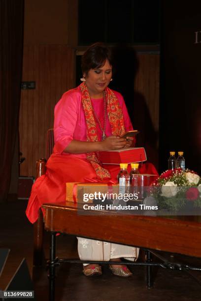 Indian journalist Barkha Dutt during the launch of the 10th anniversary edition of a book, "India After Gandhi" written down by historian and author...