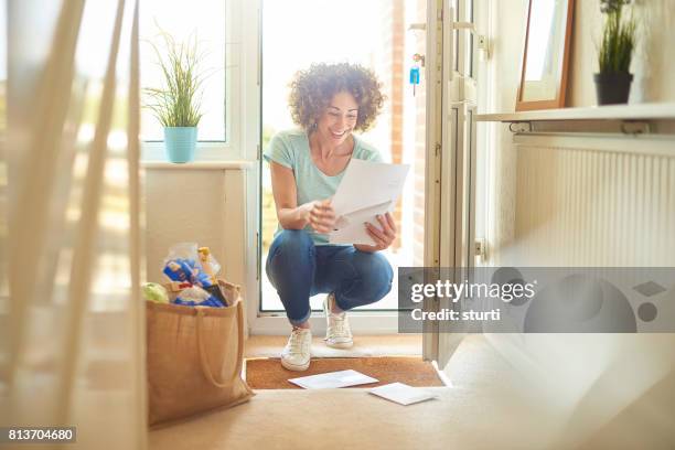 happy letter - reading mail stock pictures, royalty-free photos & images