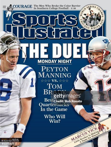 November 7, 2005 Sports Illustrated via Getty Images Cover, Football: Indianapolis Colts QB Peyton Manning during game vs Baltimore Ravens at...