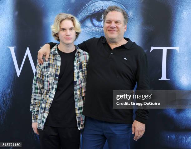 Actor Jeff Garlin and son Duke Garlin arrive at the premiere of HBO's "Game Of Thrones" Season 7 at Walt Disney Concert Hall on July 12, 2017 in Los...