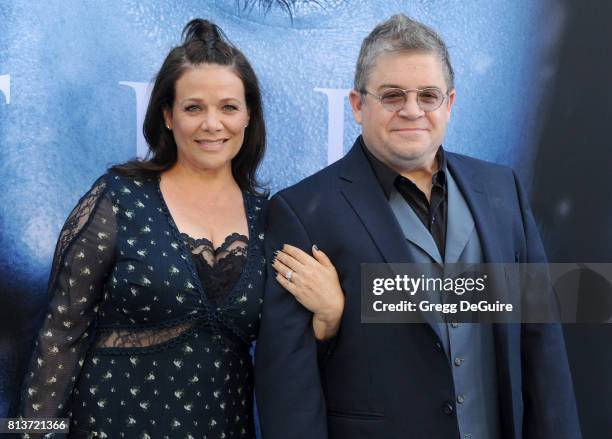 Actors Patton Oswalt and Meredith Salenger arrive at the premiere of HBO's "Game Of Thrones" Season 7 at Walt Disney Concert Hall on July 12, 2017 in...