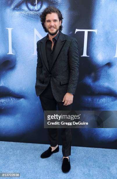 Actor Kit Harington arrives at the premiere of HBO's "Game Of Thrones" Season 7 at Walt Disney Concert Hall on July 12, 2017 in Los Angeles,...