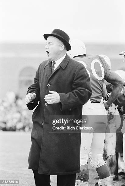 Coll, Football: Missouri coach Dan Devine during game vs Nebraska, Lincoln, NE 11/3/1962