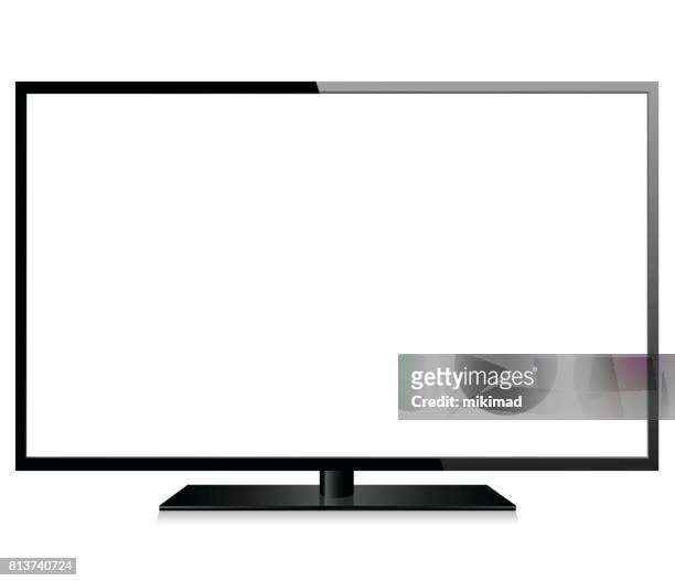 realistic modern tv - device screen stock illustrations