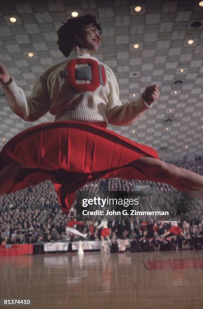 College Basketball: NCAA Final Four, Ohio State cheerleader during game vs Cincinnati, Louisville, KY 3/24/1962