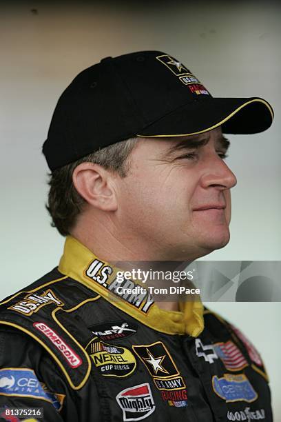 Auto Racing: NASCAR Ford 400 Practice, Closeup of Jimmy Johnson during Nextel Championship Cup practice, Homestead, FL