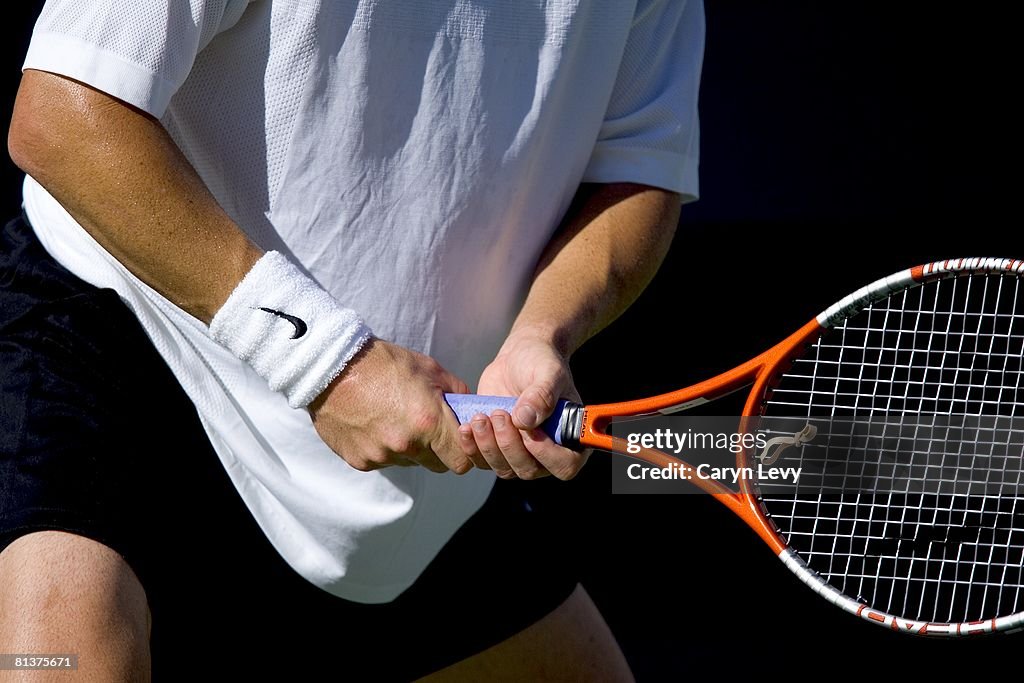 Agassi Smash Racket US Open, Closeup of racket, equipment of USA Andre Agassi during 4th ...