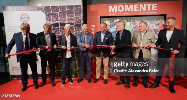 Former FC Bayern Muenchen players Jean-Marie Pfaff, Klaus Augenthaler, Franz Beckenbauer, Franz 'Bulle' Roth, Karl-Heinz Rummenigge, Sepp Maier,...