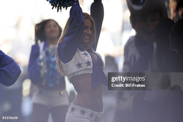 Football: Closeup of miscellaneous Dallas Cowboys cheerleader during game vs New Orleans Saints, Irving, TX