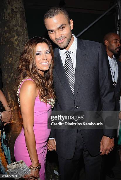 Eva Longoria Parkerand Tony Parker attend the 2008 CFDA Fashion Awards at The New York Public Library on June 2, 2008 in New York City.