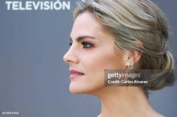 Spanish actress Amaia Salamanca attends 'Tiempos De Guerra' at Antena 3 Television on July 13, 2017 in Madrid, Spain.