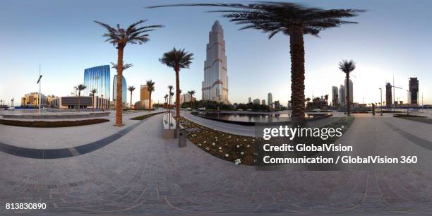 360° panorama of dubai downtown, uae - 360 images stockfoto's en -beelden