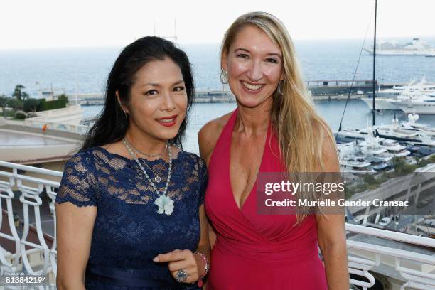 Ankie Lau and Marion Brandl attend the Friends Of Sheba Medical Center 'DRINK.DANCE.DONATE' event at Hotel Hermitage on July 12, 2017 in Monaco,...