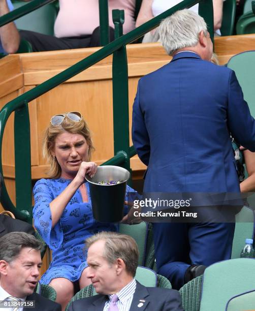 Sally Bercow and the Speaker of the House of Commons John Bercow attend day 11 of Wimbledon 2017 on July 13, 2017 in London, England.