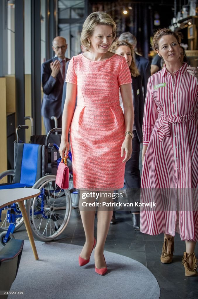Queen Mathilde Of Belgium Visits Magazine Libelle In Mechelen