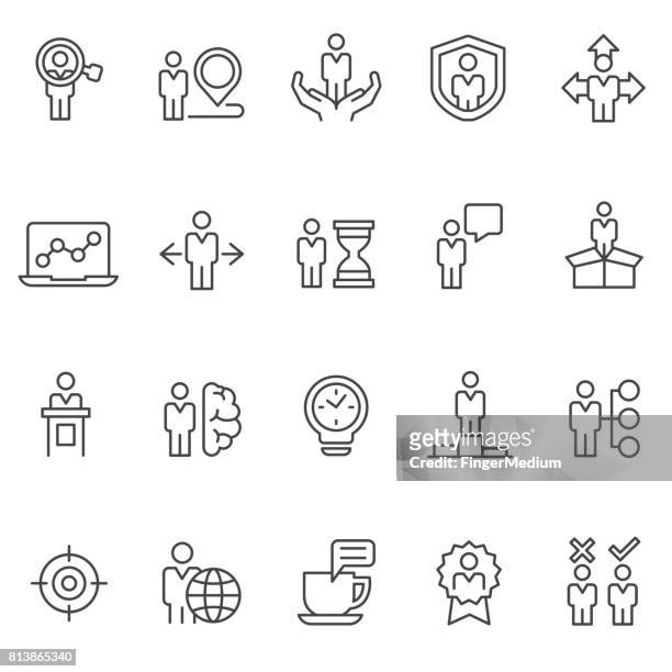 business and management icon set - opportunity stock illustrations