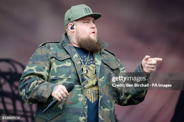 Rag n Bone man performs on the Other Stage at Glastonbury Festival, Worthy Farm, Somerset. PRESS ASSOCIATION Photo. Picture date: Sunday June 2017....