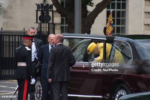 Her Majesty, Queen Elizabeth II, accompained by Prince Phillip, the Duke of Edinburgh, opens the new Headquarters of the Metropolitan Police, london...