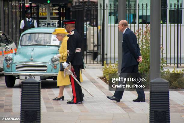 Her Majesty, Queen Elizabeth II, accompained by Prince Phillip, the Duke of Edinburgh, opens the new Headquarters of the Metropolitan Police, london...