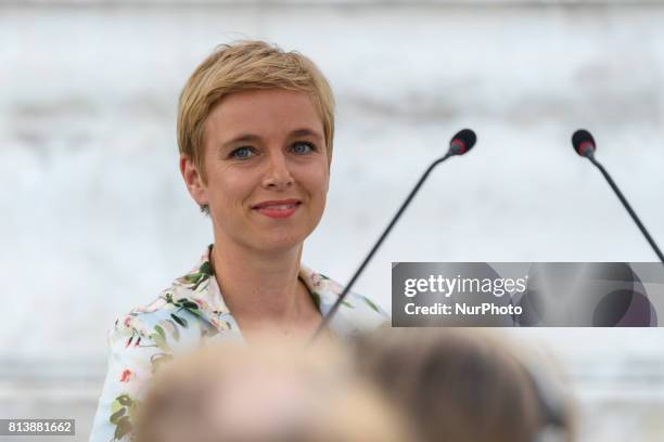 La France Insoumise member of Parliament Clementine Autain attends a demonstration against the French government's planned labour law reforms on the...