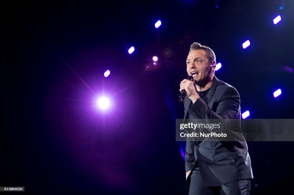 Tiziano Ferro performs live on stage in Salerno