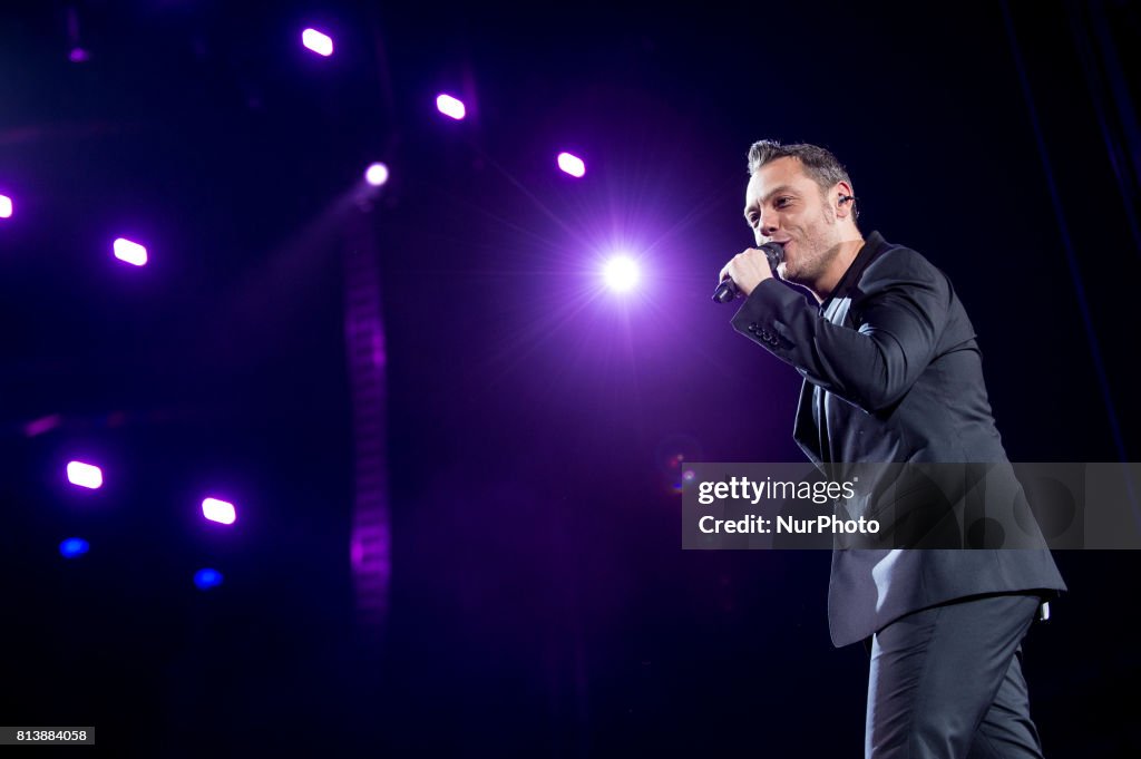 Tiziano Ferro performs live on stage in Salerno