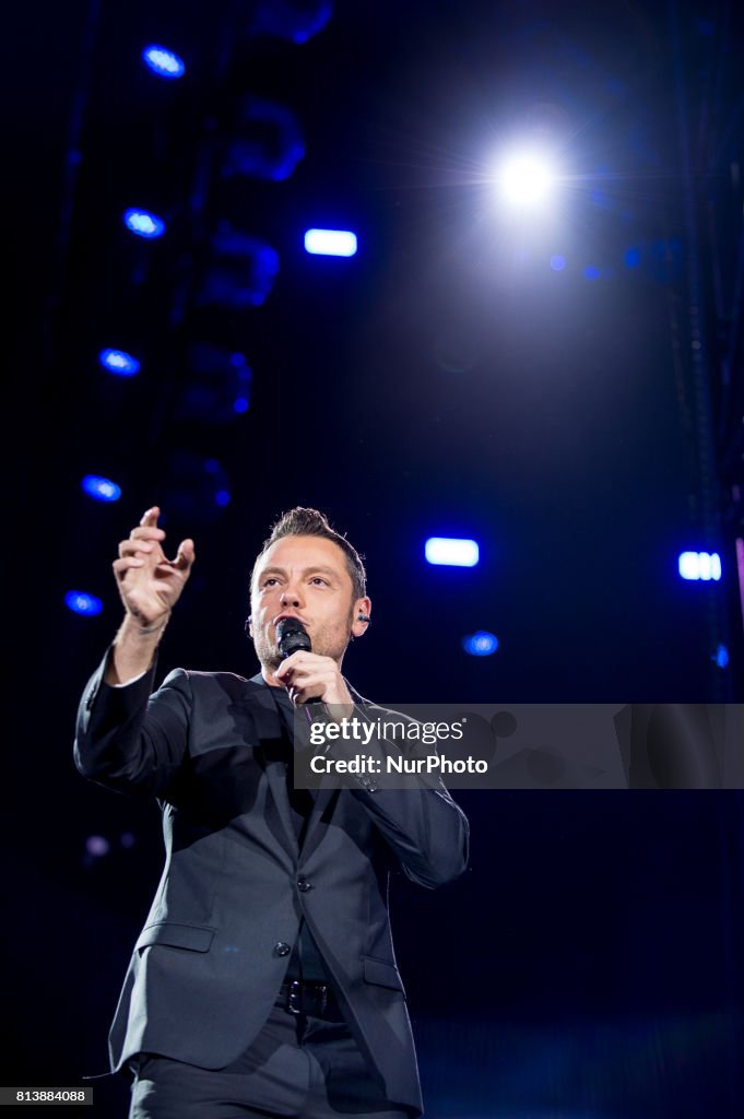 Tiziano Ferro performs live on stage in Salerno