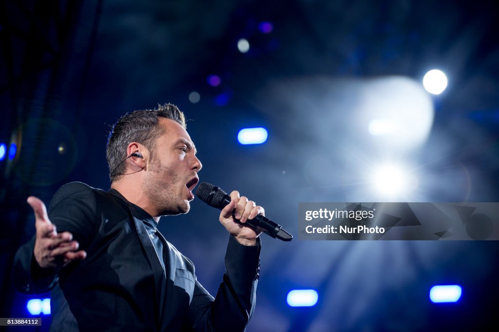 Tiziano Ferro performs live on stage in Salerno