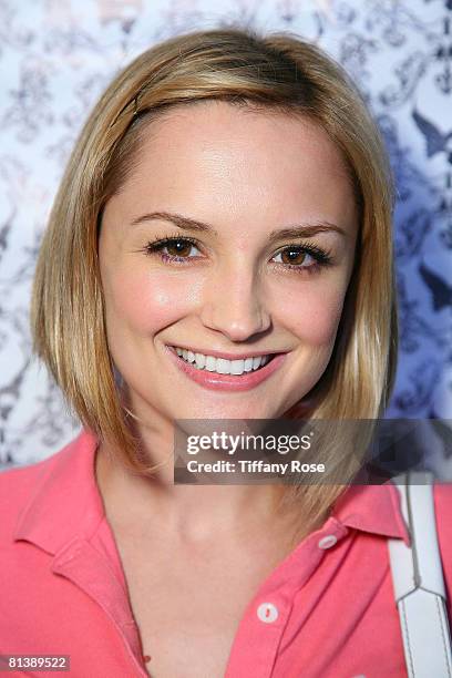 Actress Rachael Leigh Cook poses at Melanie Segal's Hollywood Platinum Lounge for the MTV Movie Awards Day One at The W Hotel on May 29, 2008 in Los...