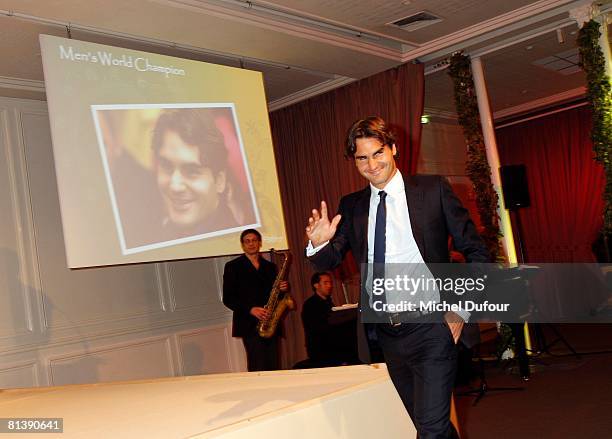 Roger Federer attends the ITF Champions Dinner at the Pavillon d'Armenonville June 03, 2008 in Paris, France.