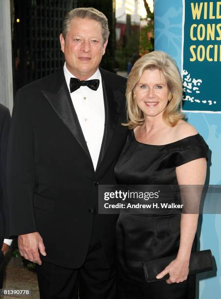 Al Gore and Tipper Gore attend the Wildlife Conservation Society's "Safari! India" at the Central Park Zoo on June 3, 2008 in New York City.