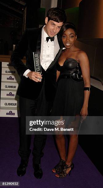 Mark Ronson with the Man of the Year Award presented by Estelle attend the Glamour Woman Of The Year Awards, at Berkeley Square on June 3, 2008 in...