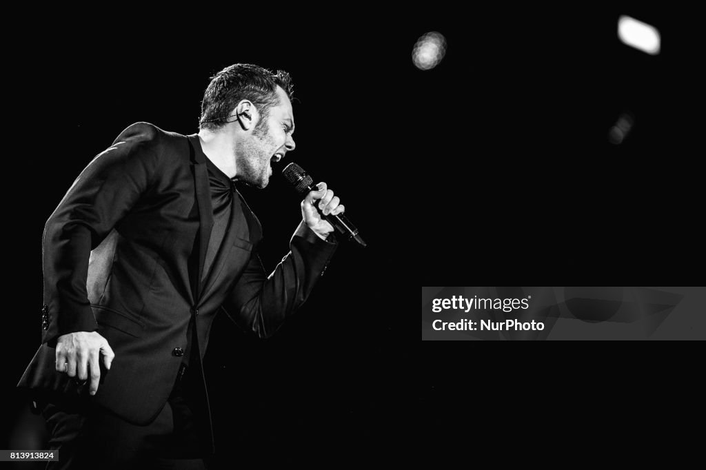 Tiziano Ferro performs live on stage in Salerno