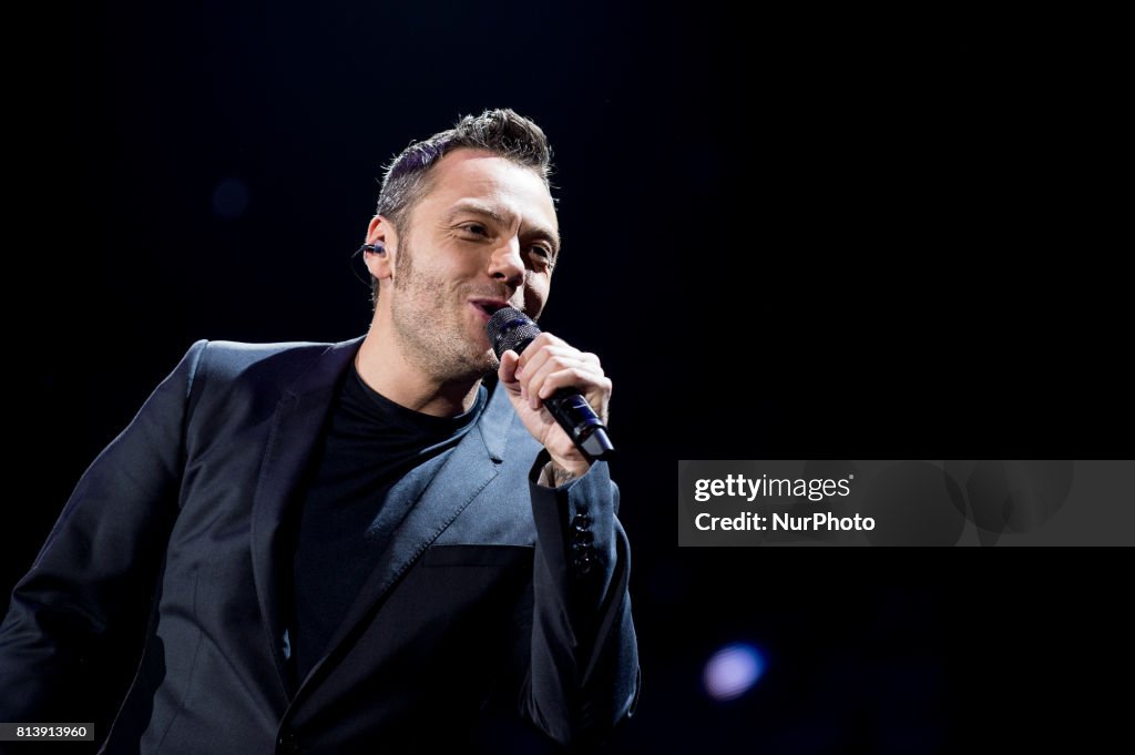Tiziano Ferro performs live on stage in Salerno