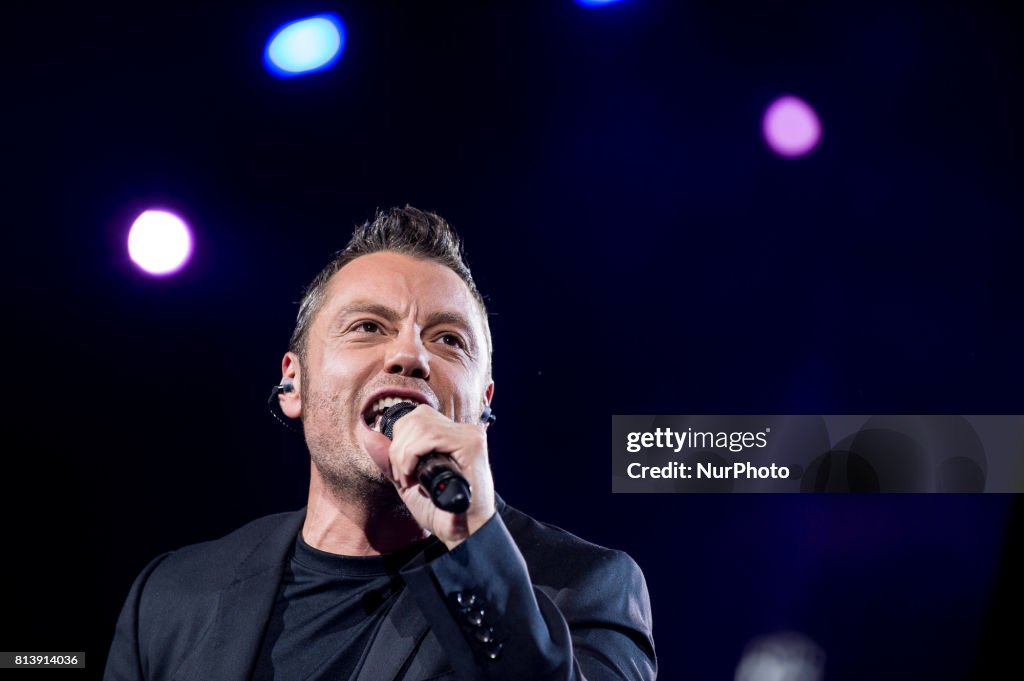 Tiziano Ferro performs live on stage in Salerno