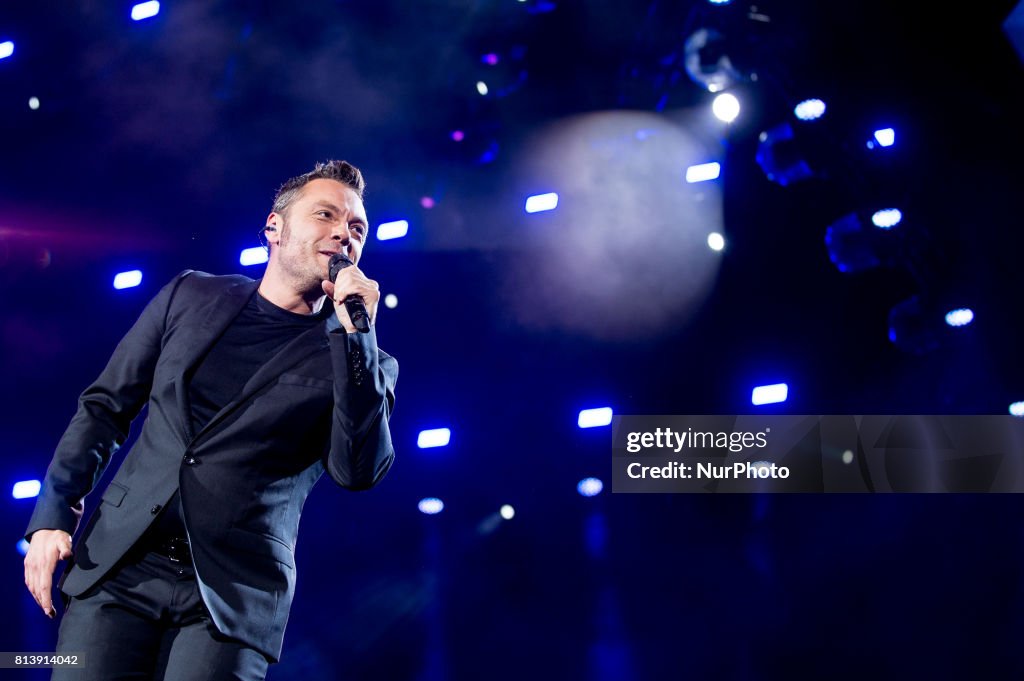 Tiziano Ferro performs live on stage in Salerno