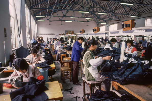 Factory Beijing People make clothes at a factory, Beijing, China, 1985. News Photo ...