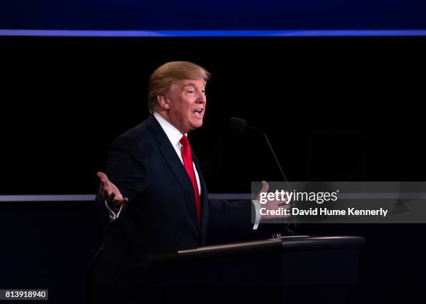 Republican Presidential nominee Donald Trump speaks during the third presidential debate against Hillary Clinton, Las Vegas, Nevada, October 19, 2016.
