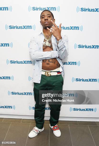 Rapper YFN Lucci visits SiriusXM Studios on July 13, 2017 in New York City.